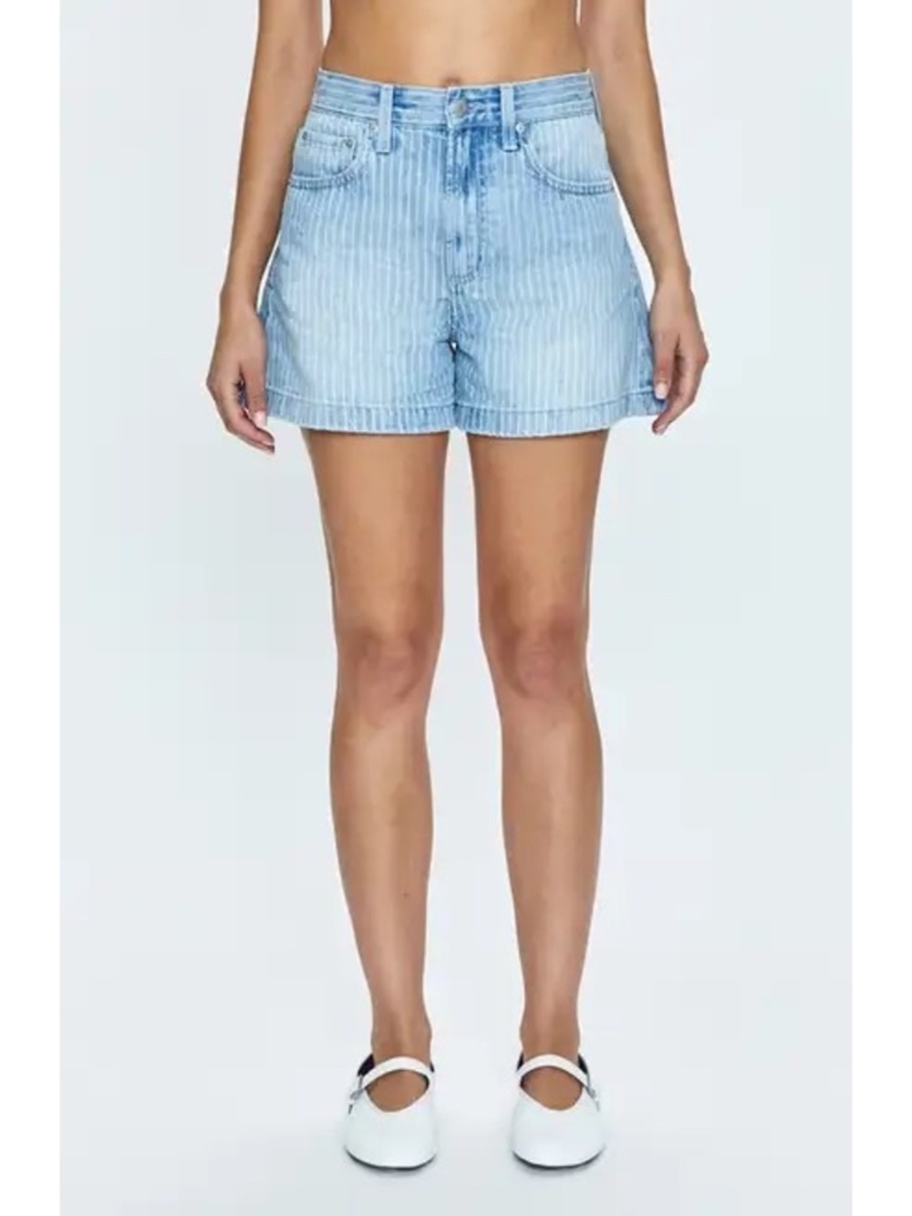 Women's 30 Pistola Saige High Waist Denim Shorts in Canopy Stripe - NWT